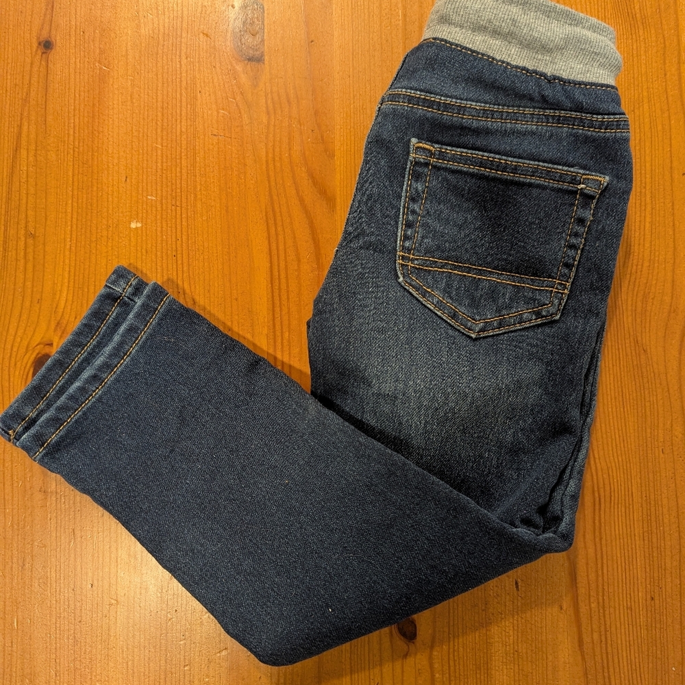 4 For 15 Sale🌟Boys Blue Jeans Size 5 With Pull Strings And Stretch Band 🌟